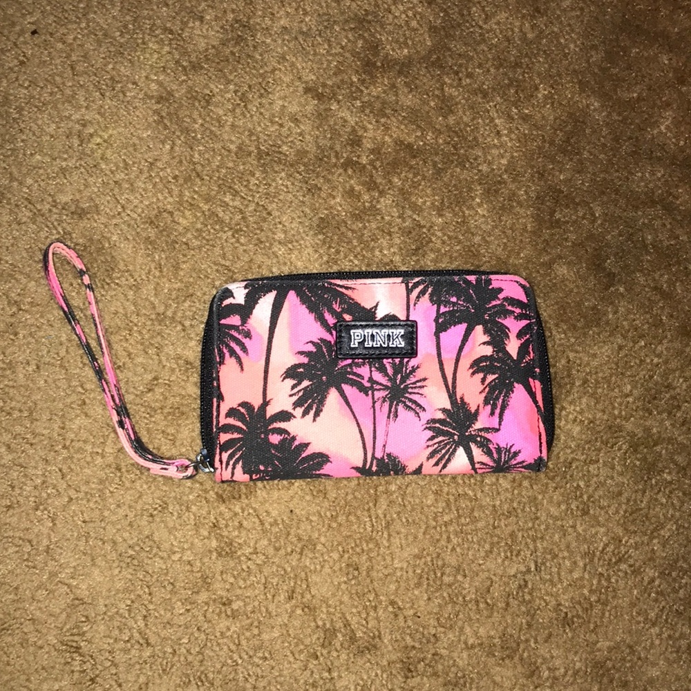 Tropical print tech wristlet